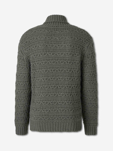Canali Hombre Barcelona Jersey Grueso Cuello Pico color Verde Militar sku 542-002662 01 - Foto 2