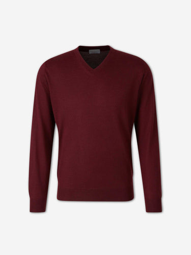 Santa Eulalia Hombre Barcelona Jersey Fino Cuello Pico color Burdeos sku 542-002669 01 - Foto 1