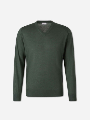 Santa Eulalia Hombre Barcelona Jersey Fino Cuello Pico color Verde Oscuro sku 542-002669 04 - Foto 1