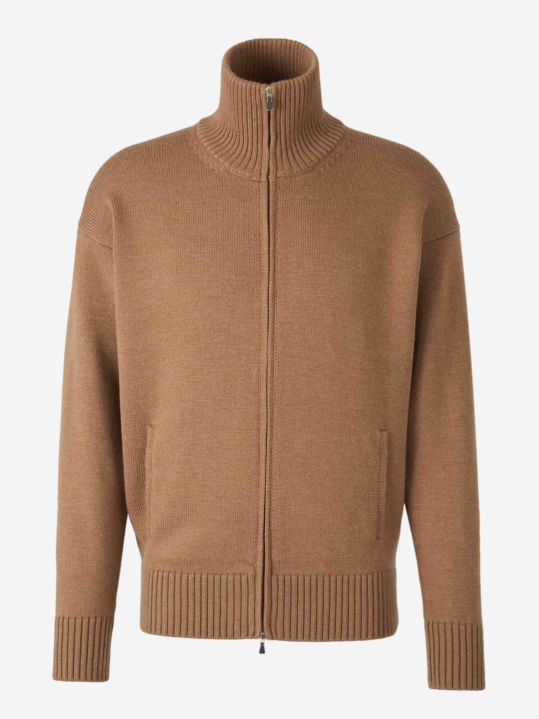 Gran Sasso Hombre Barcelona Cárdigan Punto Lana color Camel sku 543-000983 02 - Foto 1