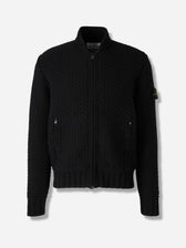 Stone Island Hombre Barcelona Cárdigan Punto Bomber color Negro sku 543-001024 01 - Foto 1