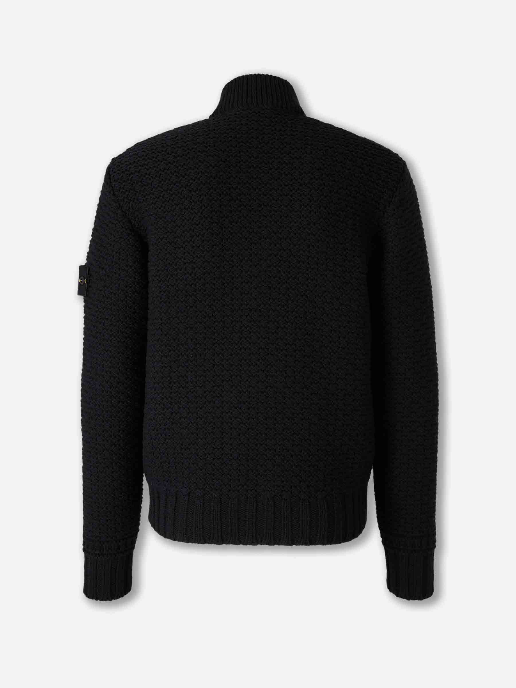 Stone Island Hombre Barcelona Cárdigan Punto Bomber color Negro sku 543-001024 01 - Foto 2