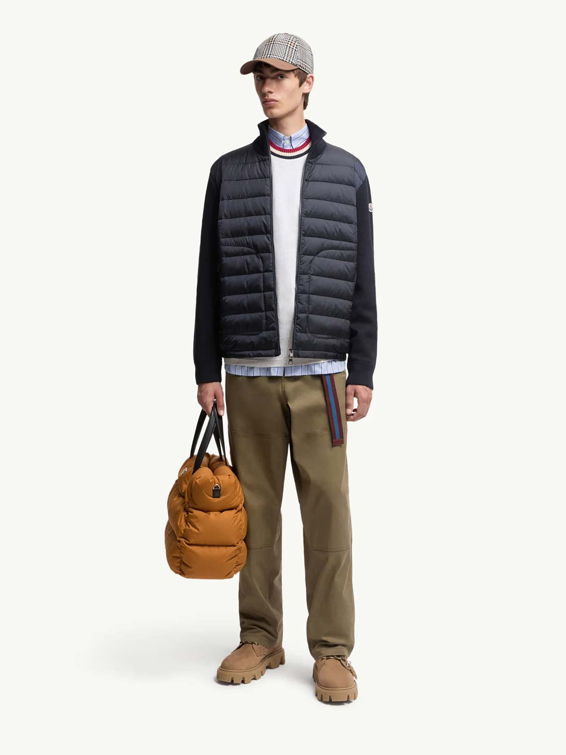 Moncler Hombre Barcelona Cárdigan Acolchado Lana color Azul Denim Oscuro sku 543-001035 01 - Foto 2