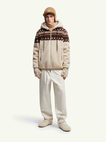Moncler Hombre Barcelona Sudadera Capucha Cremallera color Crema sku 543-001038 01 - Foto 2