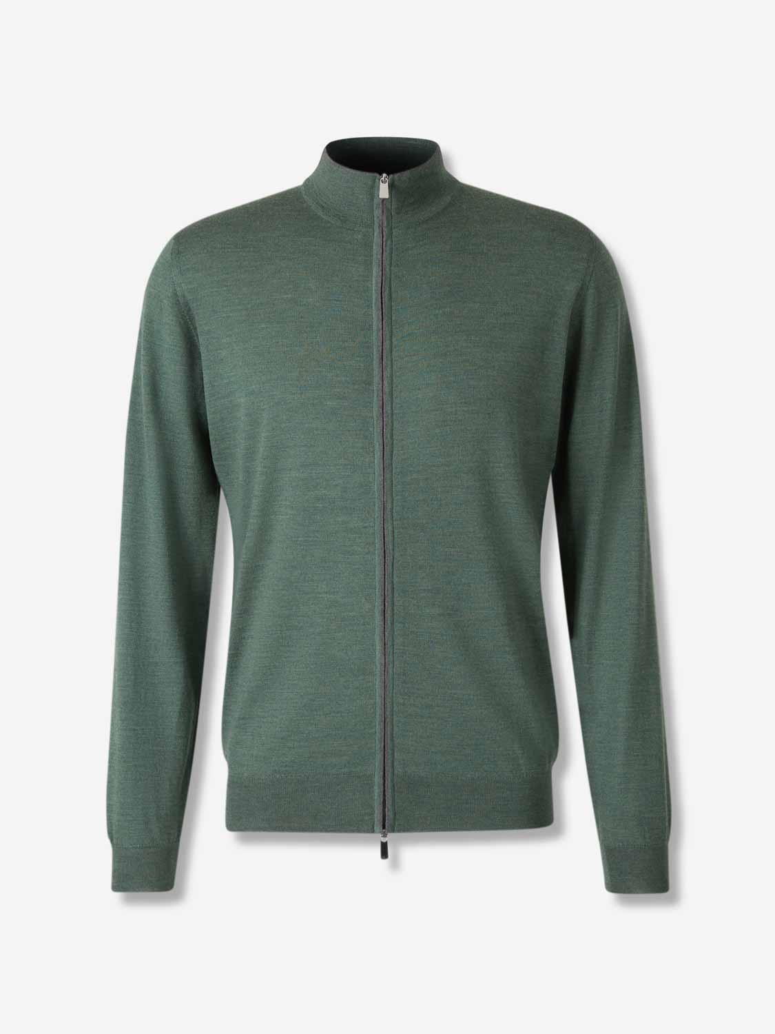 Santa Eulalia Hombre Barcelona Cárdigan Lana Cremallera color Verde Oscuro sku 543-001046 04 - Foto 1
