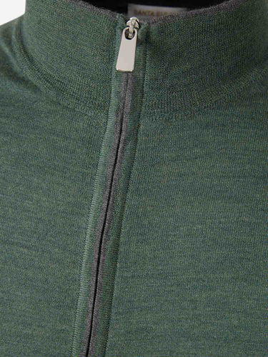 Santa Eulalia Hombre Barcelona Cárdigan Lana Cremallera color Verde Oscuro sku 543-001046 04 - Foto 3