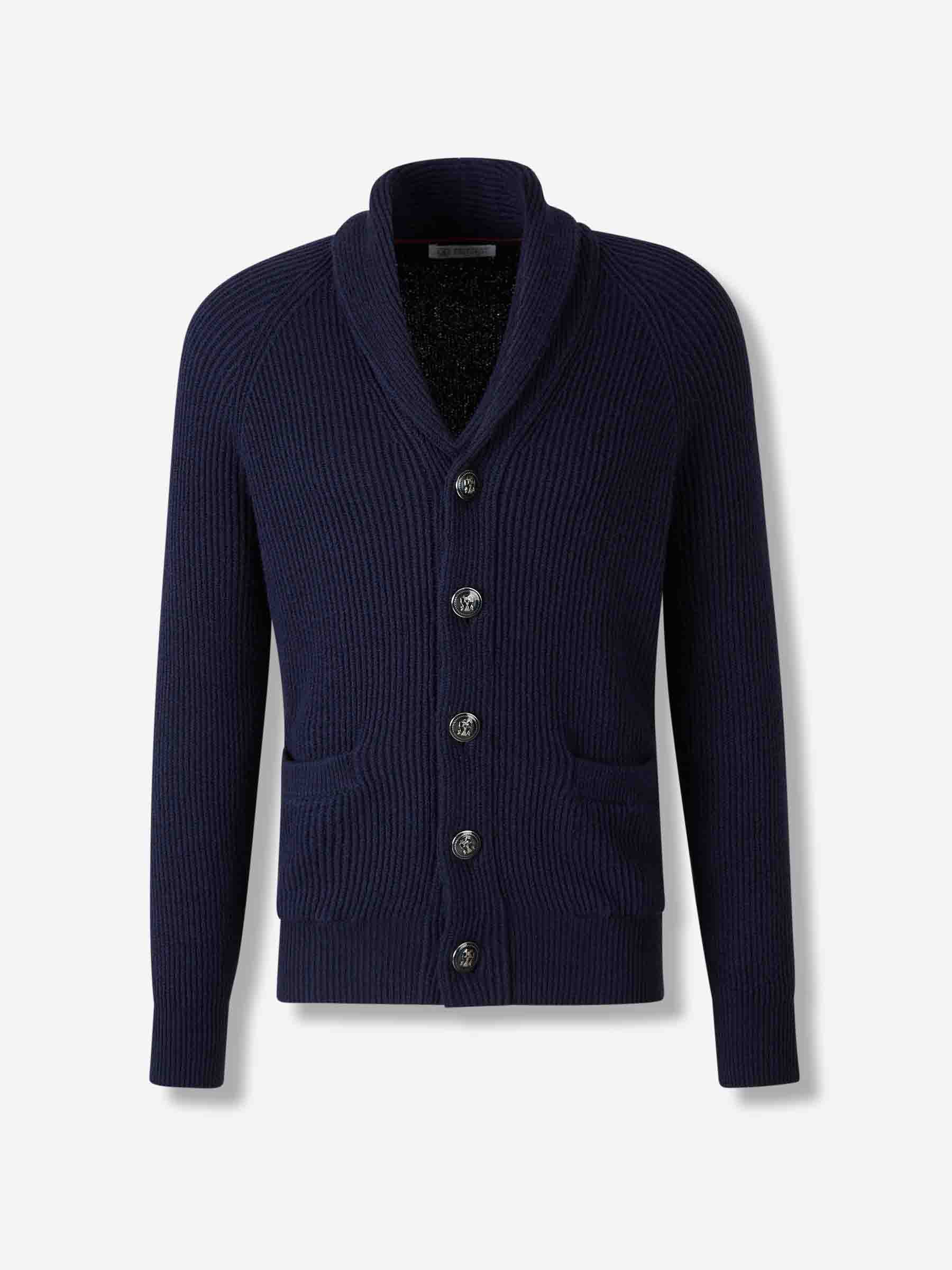 Brunello Cucinelli Hombre Barcelona Cárdigan Punto Algodón color Azul Marino sku 543-001051 01 - Foto 1