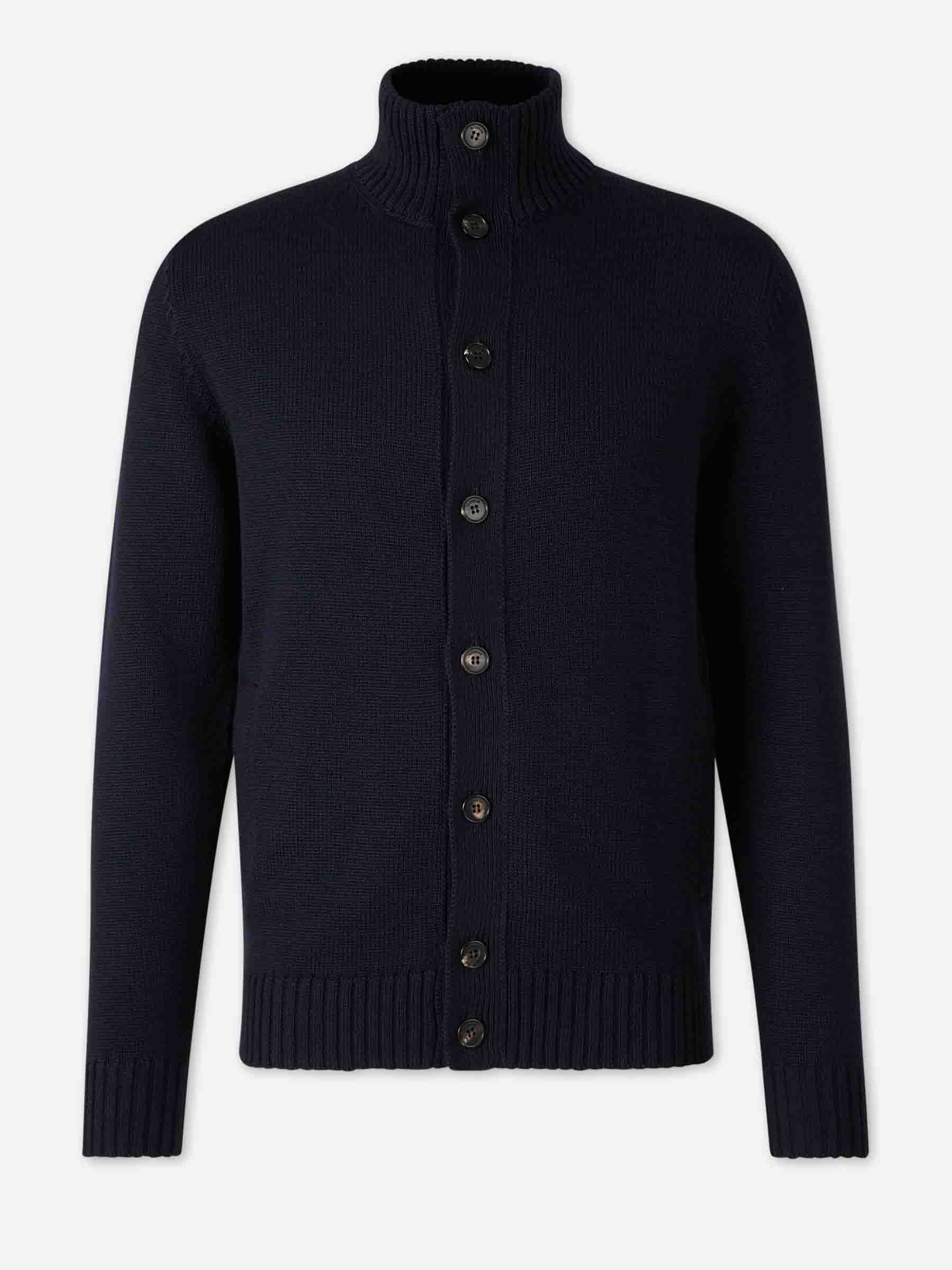 Zanone Hombre Barcelona Cárdigan Punto Lana color Azul Marino sku 543-001063 01 - Foto 1