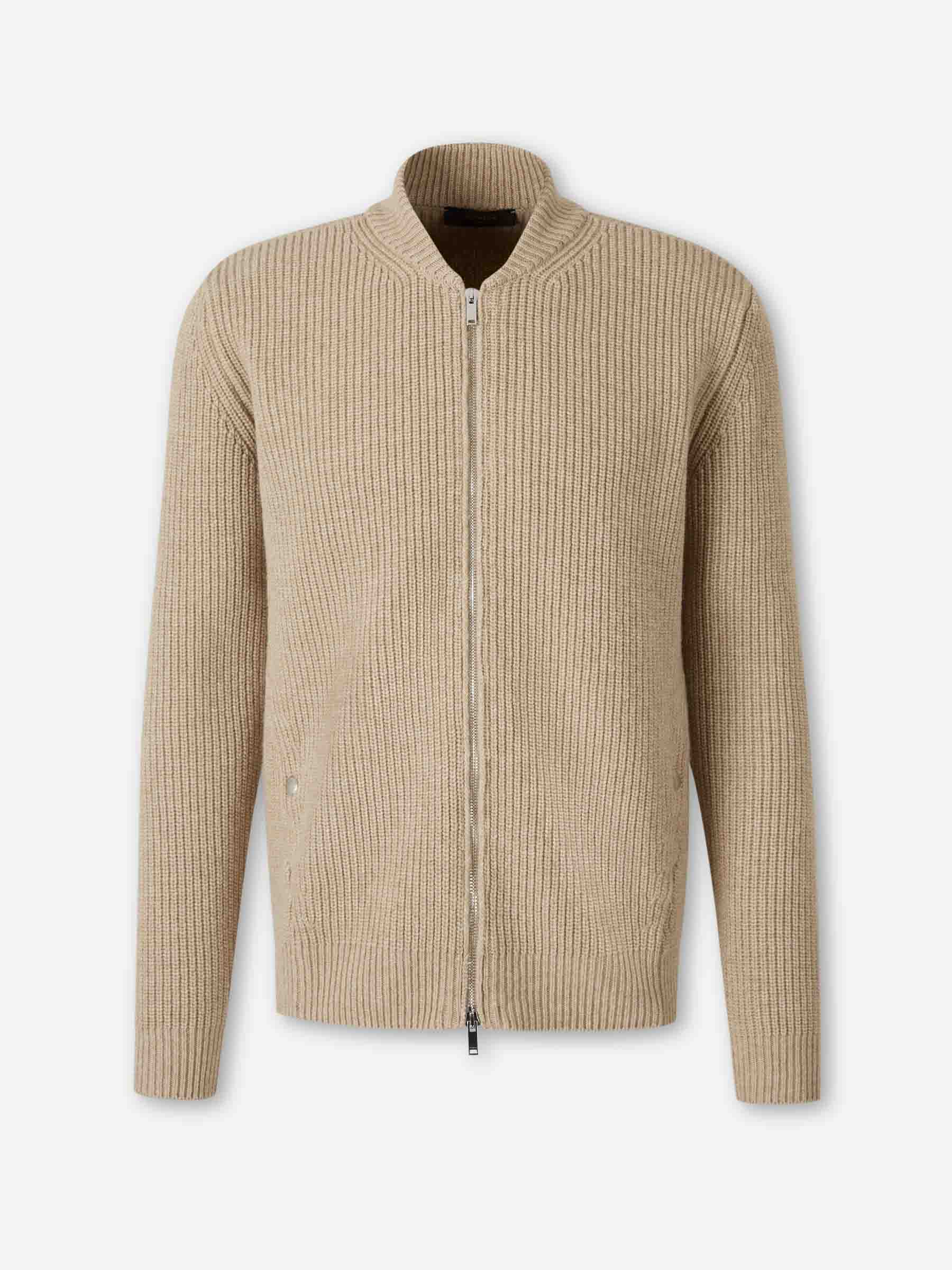 Zanone Hombre Barcelona Cárdigan Punto Cremallera color Beige sku 543-001065 01 - Foto 1