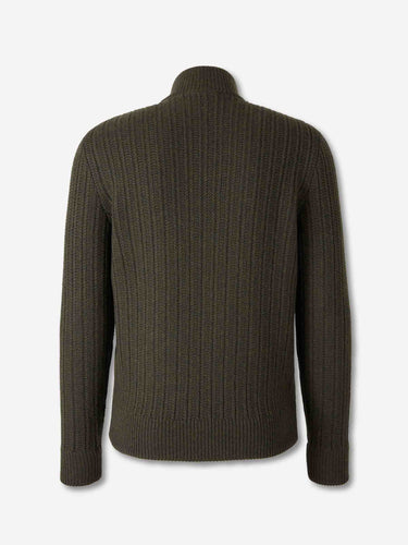 Gran Sasso Hombre Barcelona Cárdigan Acolchado Lana color Verde Oscuro sku 543-001069 02 - Foto 2