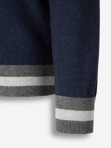 Gran Sasso Hombre Barcelona Cárdigan Punto Capucha color Azul Marino sku 543-001070 02 - Foto 4