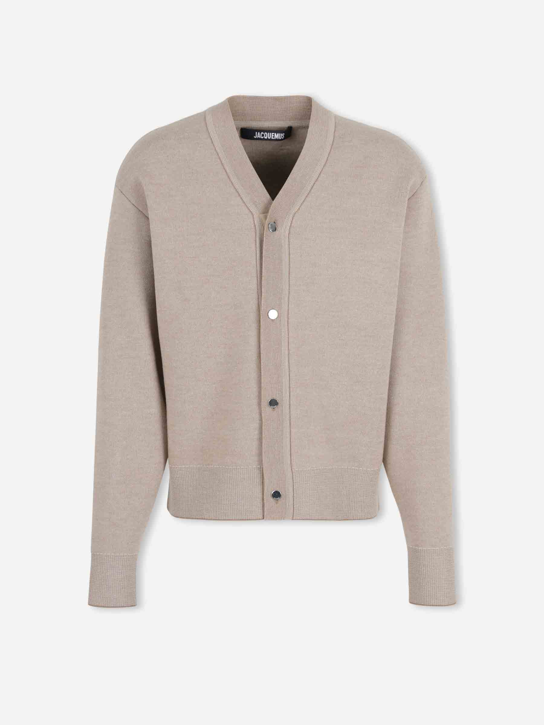 Jacquemus Hombre Barcelona Cárdigan Doppio color Taupe sku 543-001093 00 - Foto 1