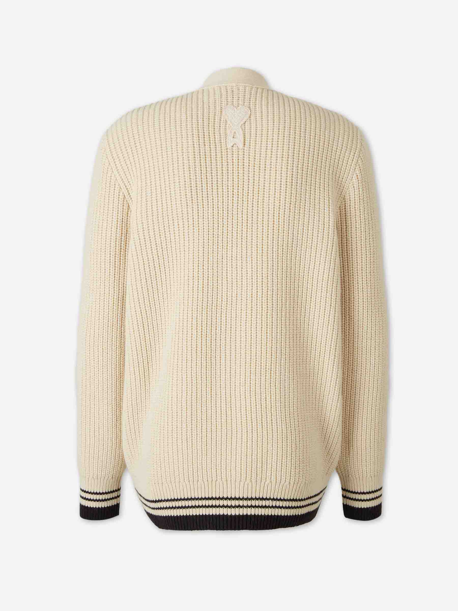 Ami Paris Hombre Barcelona Cárdigan Punto Lana color Beige sku 543-001094 01 - Foto 2