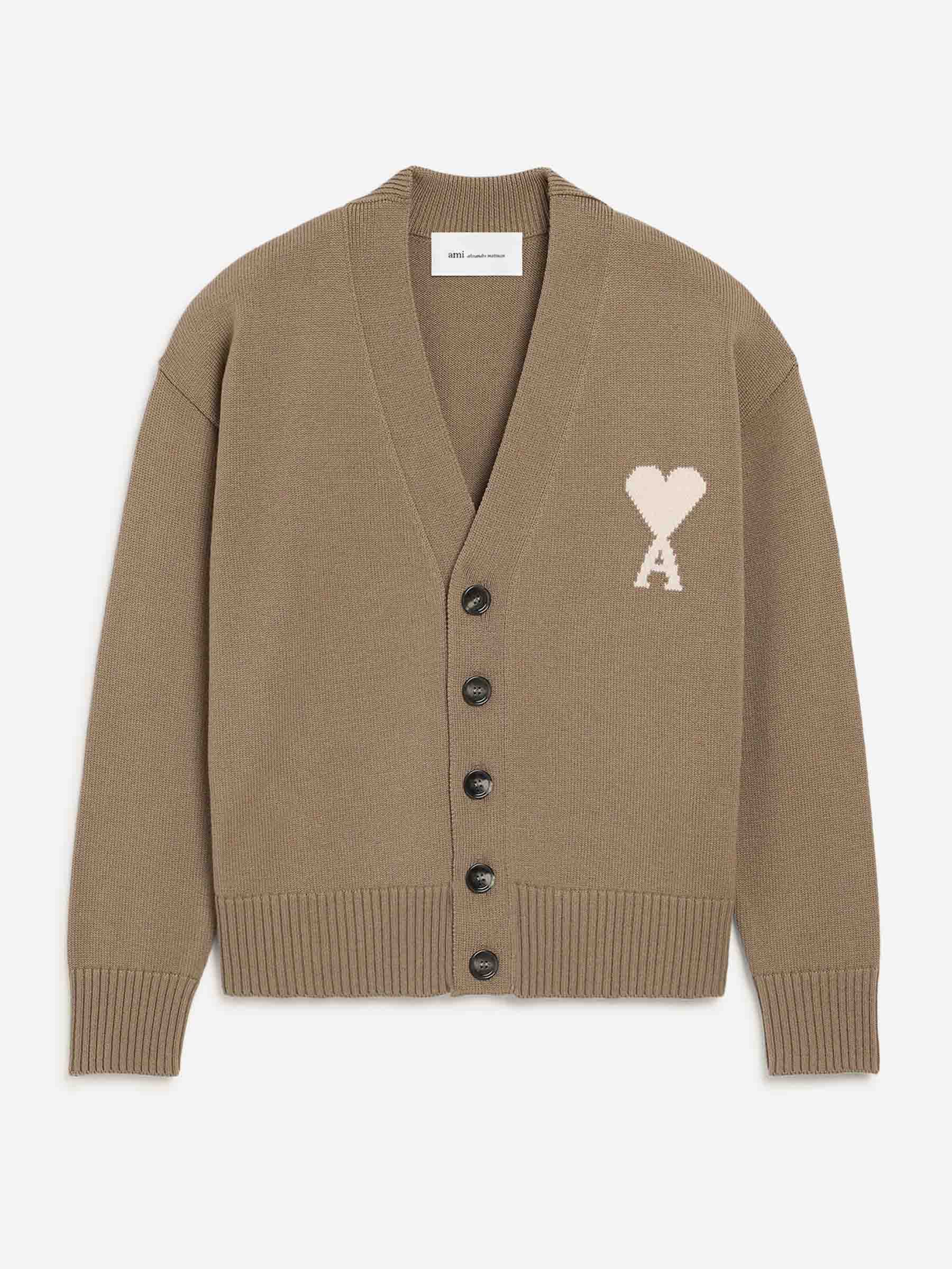 Ami Paris Hombre Barcelona Cárdigan Punto Lana color Taupe sku 543-001095 01 - Foto 1