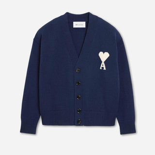 Ami Paris Hombre Barcelona Cárdigan Punto Lana color Azul Marino sku 543-001095 02 - Foto 1