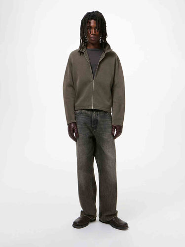 Our Legacy Hombre Barcelona Sudadera Shrunken de algodón con cremallera color Gris sku 543-001096 01 - Foto 2