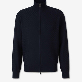 Brioni Hombre Barcelona Cárdigan Cremallera Trenzado color Azul Marino sku 543-001111 02 - Foto 1