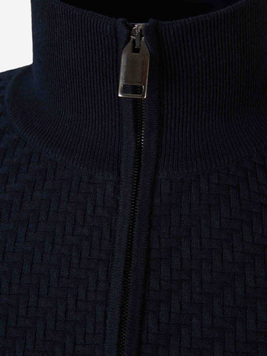 Brioni Hombre Barcelona Cárdigan Cremallera Trenzado color Azul Marino sku 543-001111 02 - Foto 3