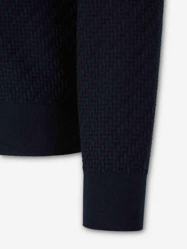 Brioni Hombre Barcelona Cárdigan Cremallera Trenzado color Azul Marino sku 543-001111 02 - Foto 4