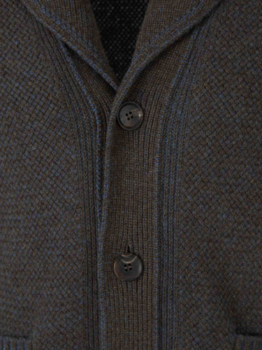 Zegna Hombre Barcelona Cárdigan Punto Texturizado color Marrón sku 543-001112 01 - Foto 3