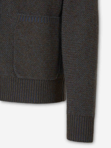 Zegna Hombre Barcelona Cárdigan Punto Texturizado color Marrón sku 543-001112 01 - Foto 4