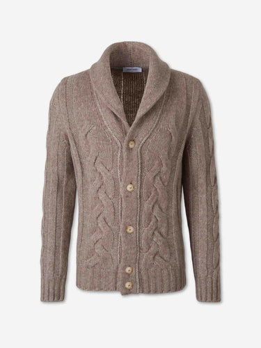 Gran Sasso Hombre Barcelona Cárdigan Trenzado Lana color Camel sku 543-001126 01 - Foto 1