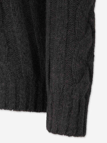 Gran Sasso Hombre Barcelona Cárdigan Trenzado Lana color Gris Antracita sku 543-001126 02 - Foto 4