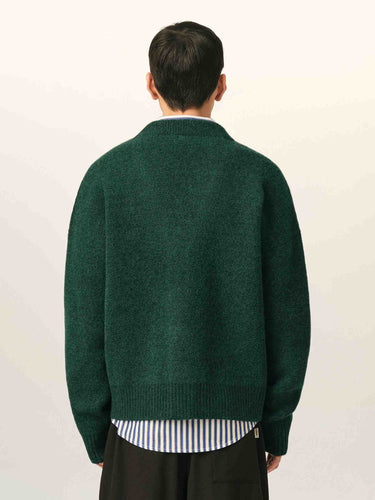 Ami Paris Hombre Barcelona Cárdigan Logo color Verde Oscuro sku 543-001157 01 - Foto 3