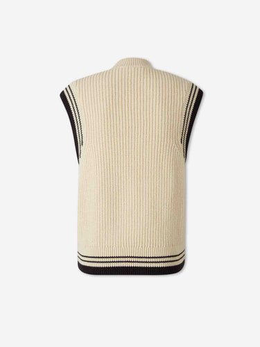 Ami Paris Hombre Barcelona Chaleco Punto Lana color Beige sku 544-000625 01 - Foto 2