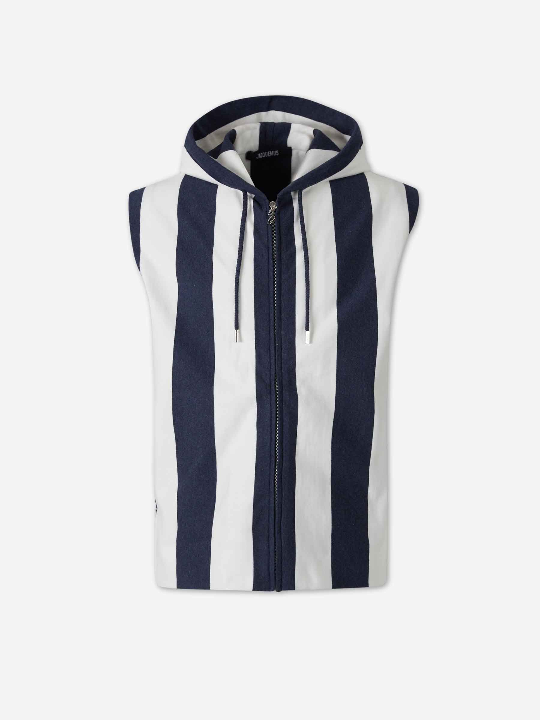 Jacquemus Le Plage Hombre Barcelona Chaleco Capucha Marinière color Azul Marino sku 544-000627 01 - Foto 1