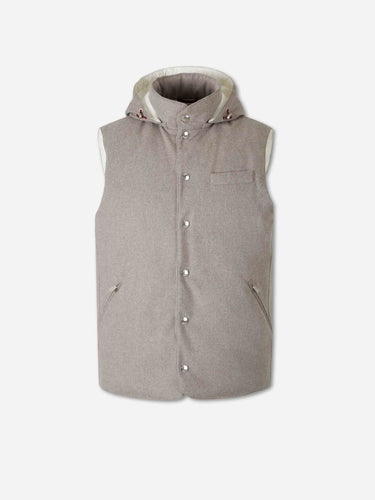 Brunello Cucinelli Hombre Barcelona Chaleco Plumífero Franela color Gris Claro sku 544-000641 01 - Foto 1