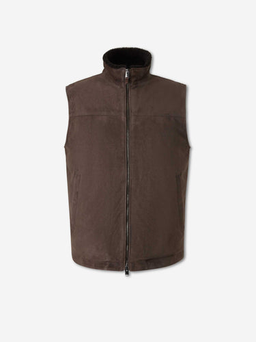 Canali Hombre Barcelona Chaleco Ante Acolchado color Marrón Oscuro sku 544-000643 01 - Foto 1