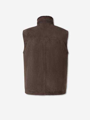 Canali Hombre Barcelona Chaleco Ante Acolchado color Marrón Oscuro sku 544-000643 01 - Foto 2