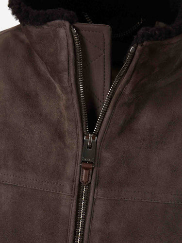 Canali Hombre Barcelona Chaleco Ante Acolchado color Marrón Oscuro sku 544-000643 01 - Foto 3