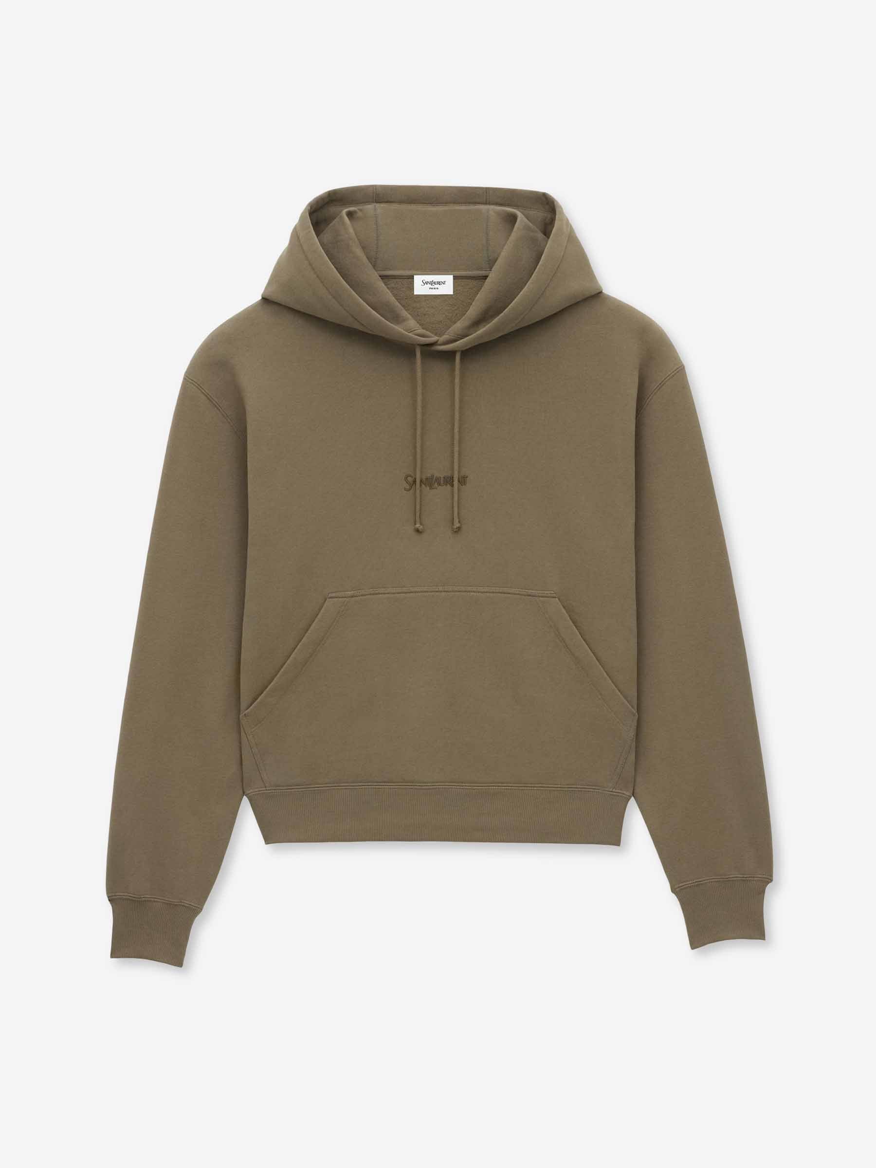 Saint Laurent Hombre Barcelona Sudadera Capucha Logo color Verde Militar sku 545-001774 02 - Foto 1