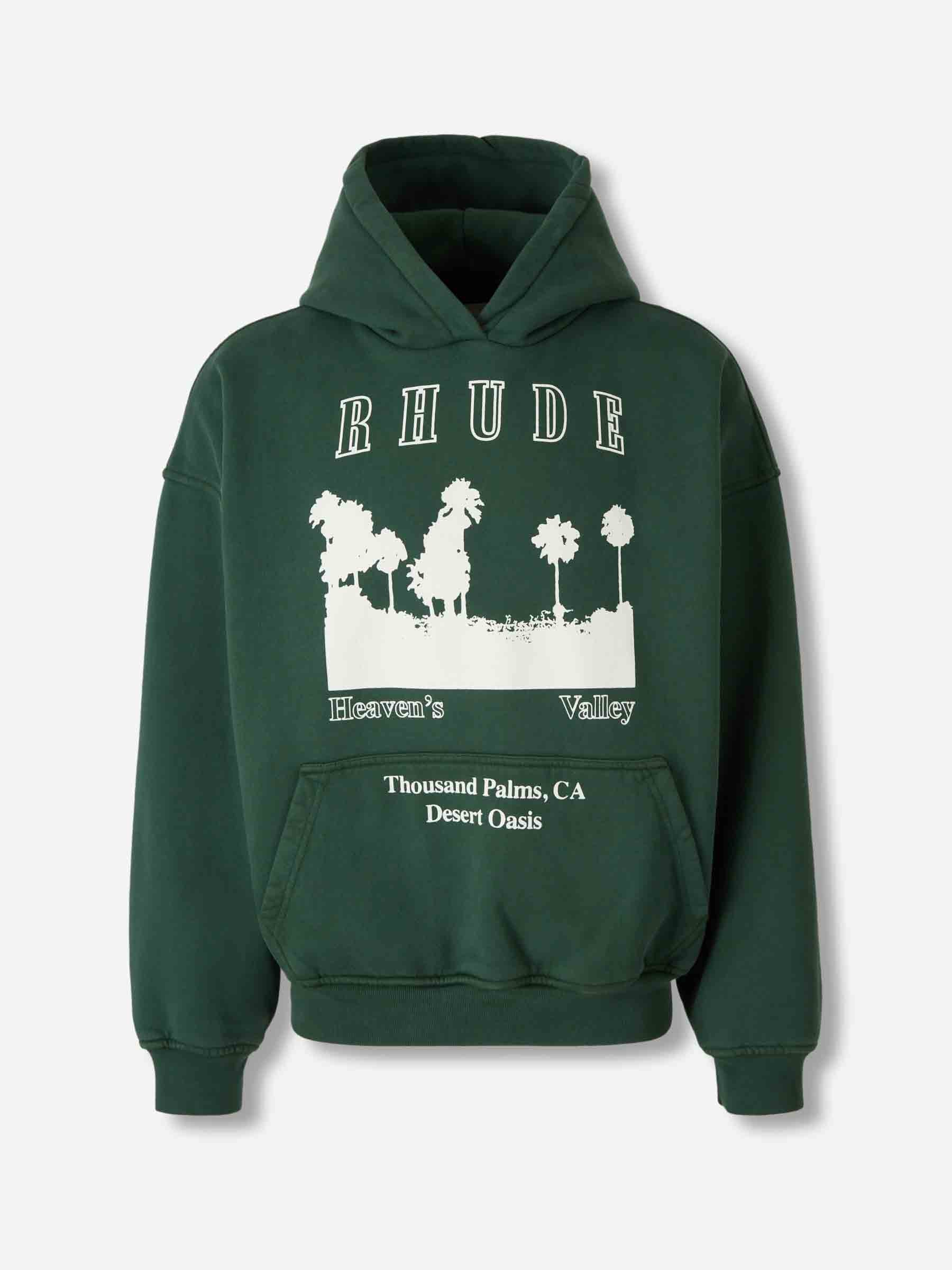 Rhude Hombre Barcelona Sudadera con Capucha color Verde Jungla sku 545-001879 01 - Foto 1