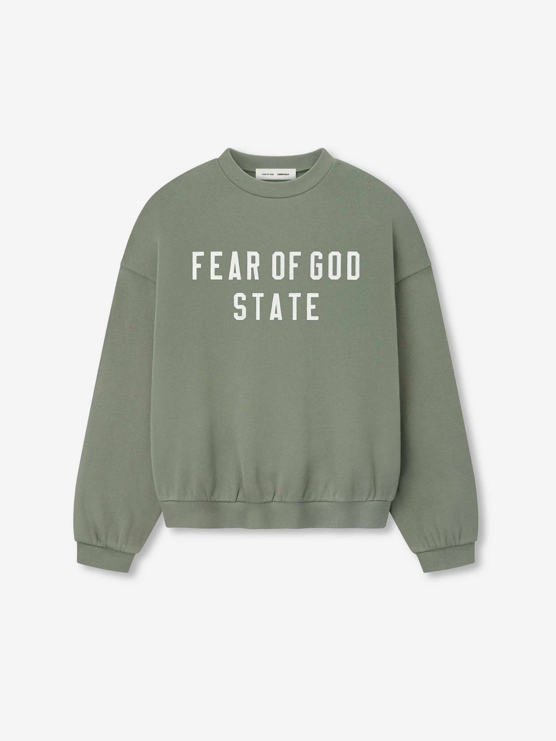 Fear of God Essentials Hombre Barcelona Sudadera Cuello Redondo color Verde Militar sku 545-001932 01 - Foto 1