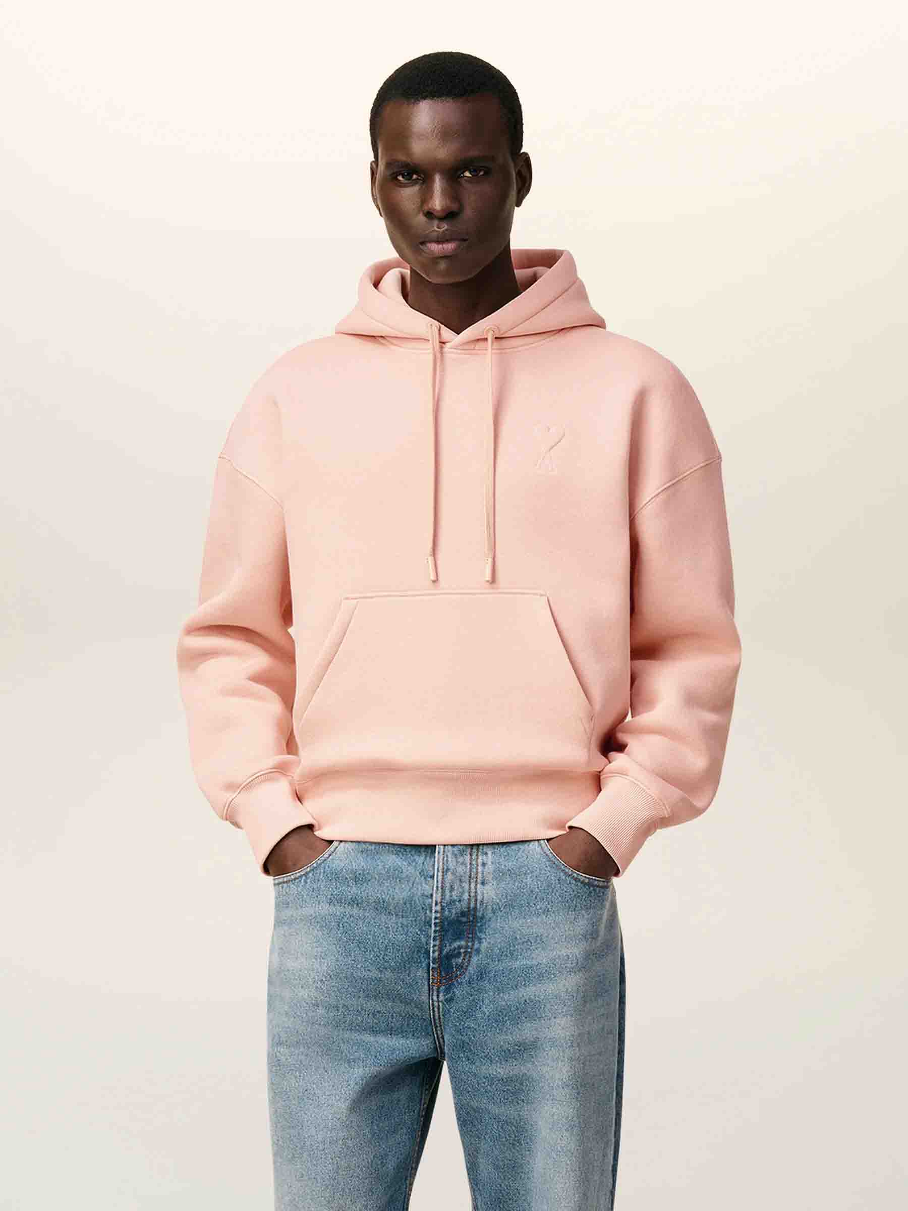 Ami Paris Hombre Barcelona Sudadera Capucha Algodón color Melocotón sku 545-001952 02 - Foto 2