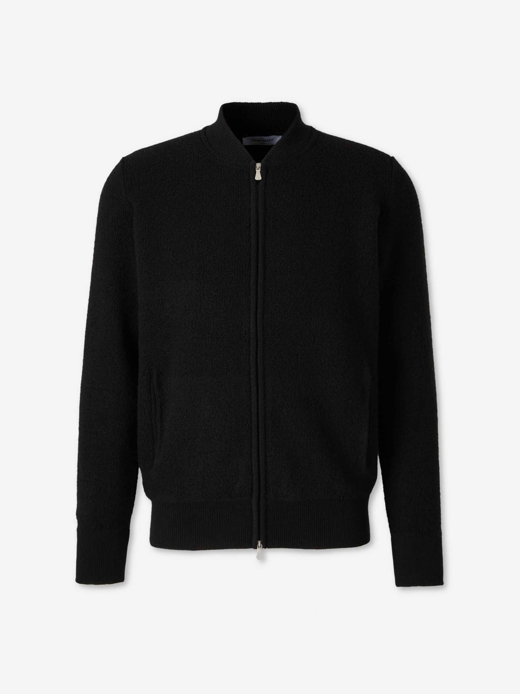 Gran Sasso Hombre Barcelona Cárdigan Cremallera Lana color Negro sku 545-002001 01 - Foto 1