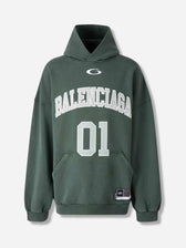 Balenciaga Hombre Barcelona Sudadera Capucha Logo color Verde Oscuro sku 545-002005 01 - Foto 1