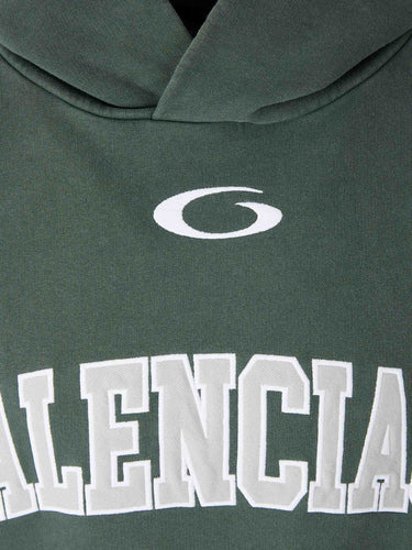 Balenciaga Hombre Barcelona Sudadera Capucha Logo color Verde Oscuro sku 545-002005 01 - Foto 3