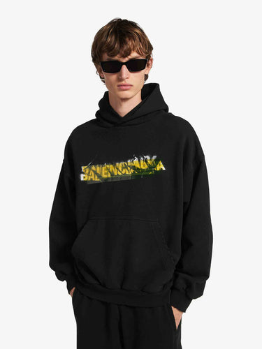 Balenciaga Mujer Barcelona Sudadera Messy Spray color Negro sku 545-002111 01 - Foto 2
