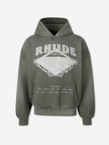 Rhude Hombre Barcelona Sudadera Capucha Logo color Verde Militar sku 545-002136 01 - Foto 1