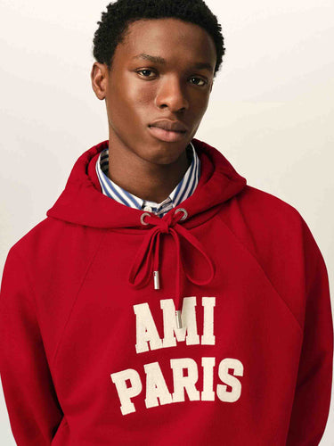 Ami Paris Hombre Barcelona Sudadera Capucha Logo color Rojo sku 545-002146 01 - Foto 4