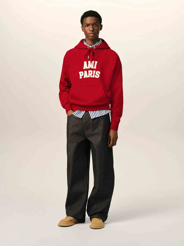 Ami Paris Hombre Barcelona Sudadera Capucha Logo color Rojo sku 545-002146 01 - Foto 5