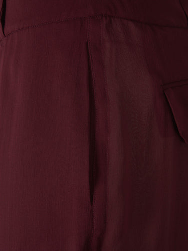 Saint Laurent Mujer Barcelona Falda Midi Seda color Burdeos sku 750-001534 01 - Foto 4