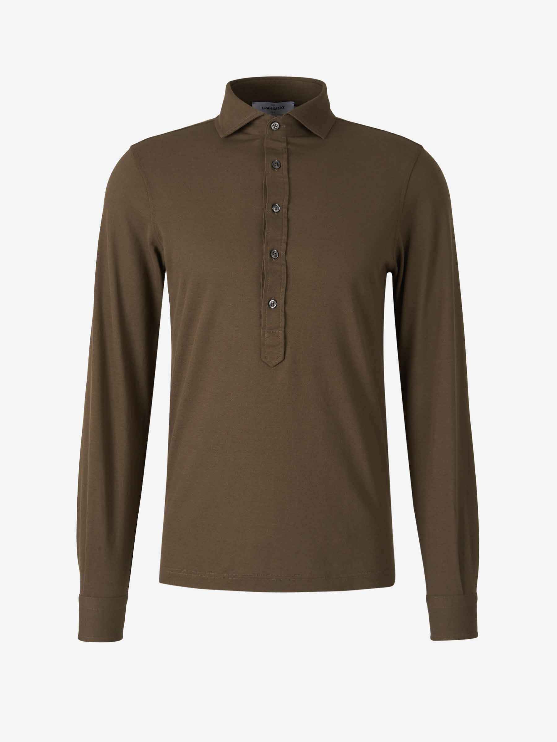 Gran Sasso Hombre Barcelona Polo Piqué Algodón color Verde Militar sku 551-000387 03 - Foto 1