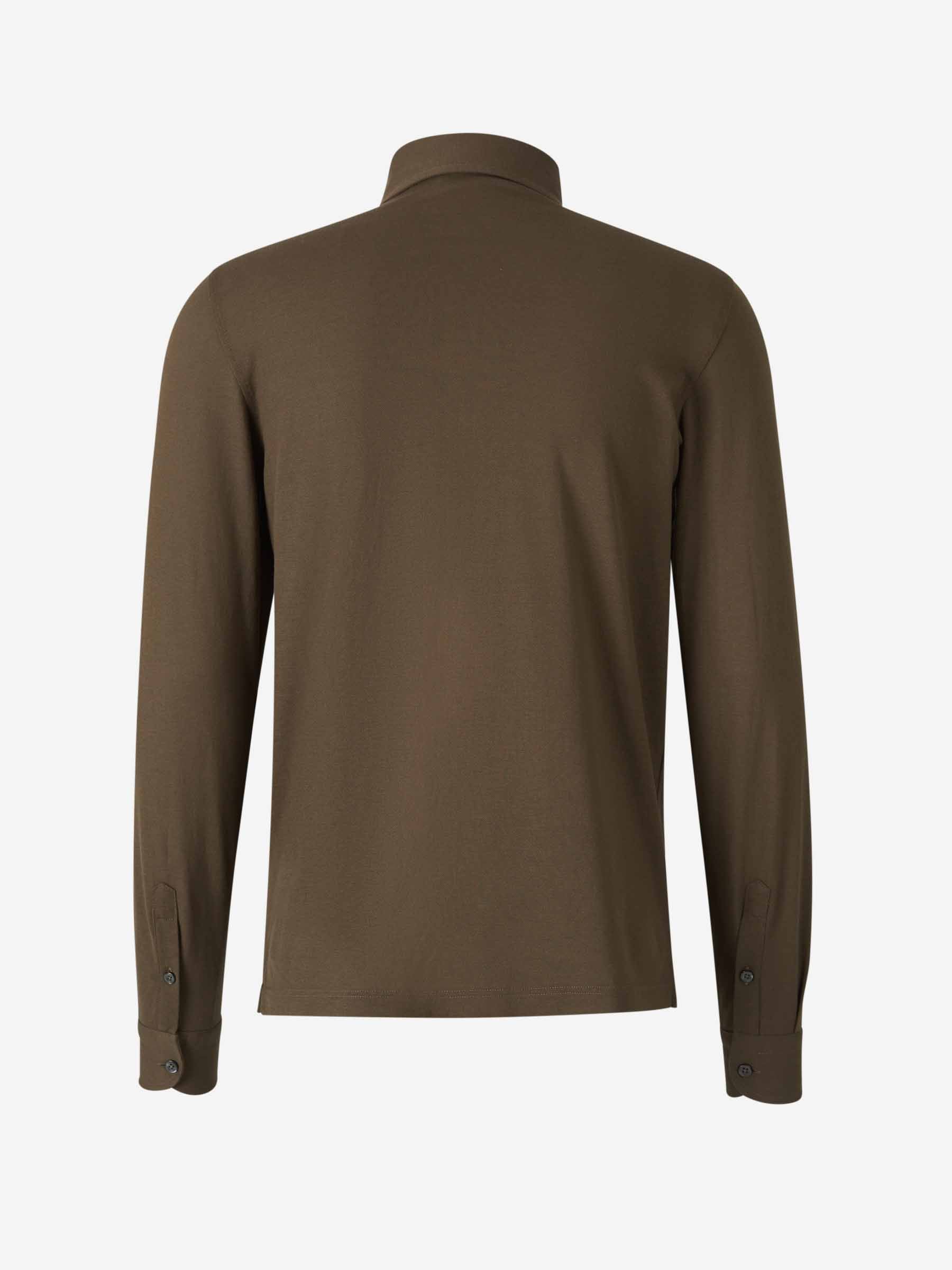 Gran Sasso Hombre Barcelona Polo Piqué Algodón color Verde Militar sku 551-000387 03 - Foto 2