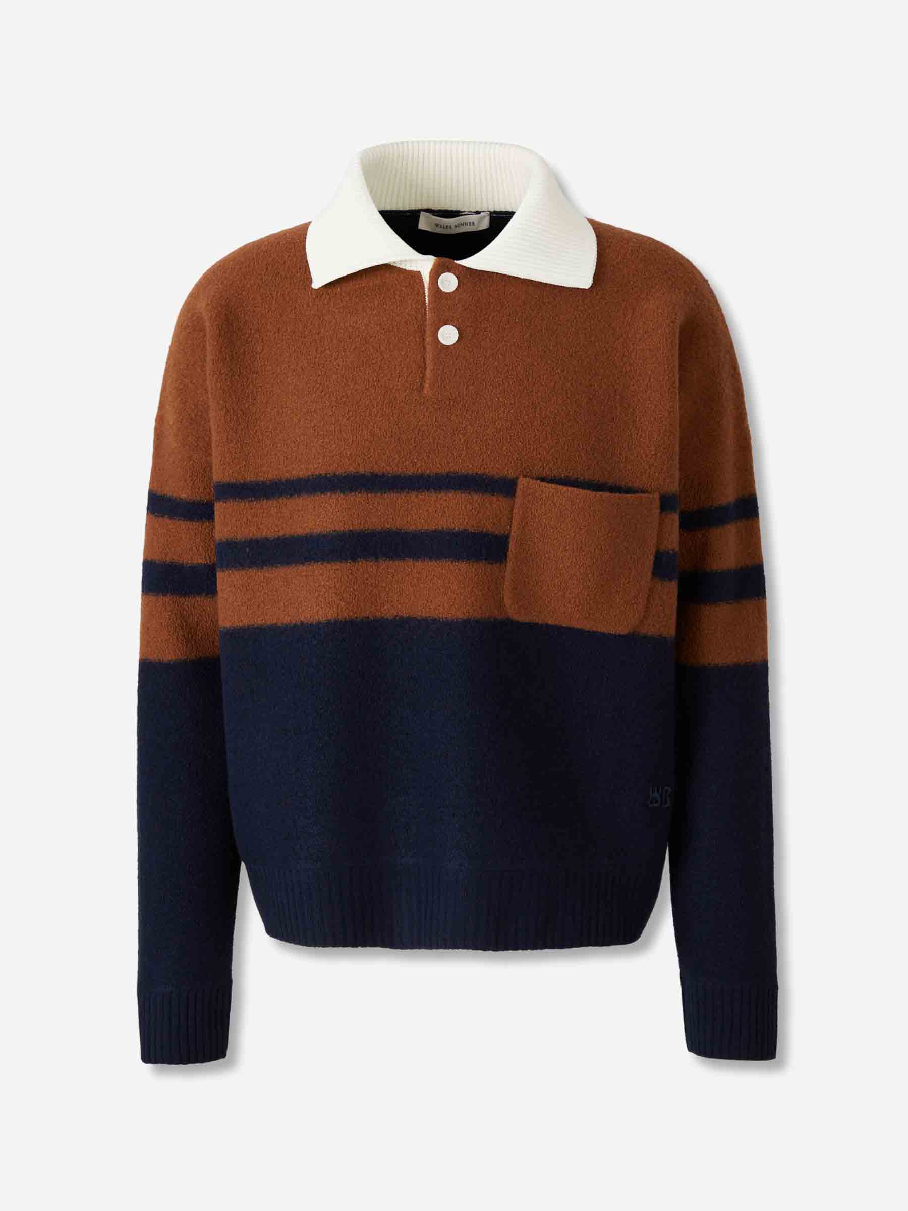 Wales Bonner Hombre Barcelona Polo Manga Larga color Azul Marino sku 551-000396 01 - Foto 1
