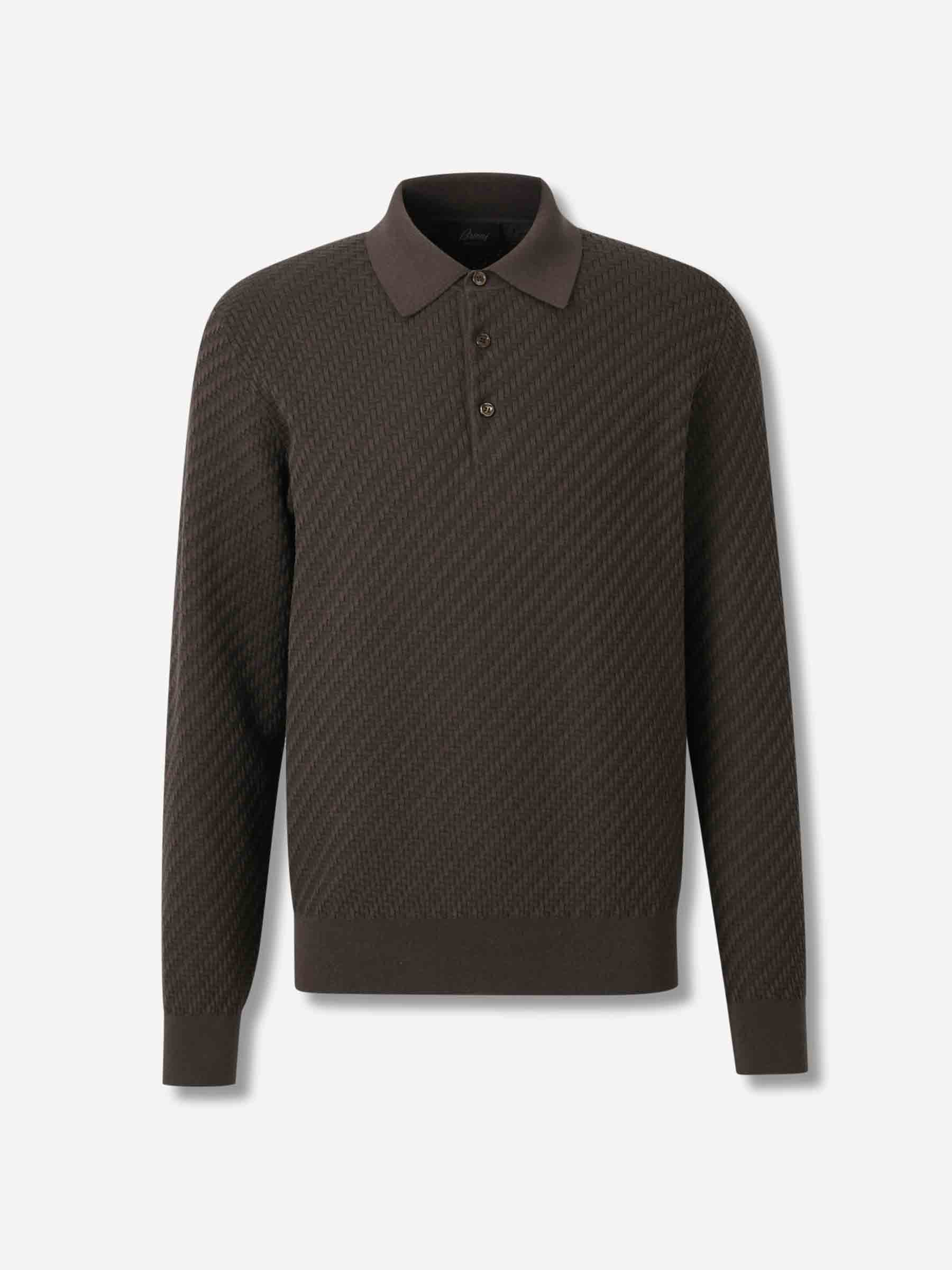Brioni Hombre Barcelona Polo Manga Larga color Marrón Oscuro sku 551-000397 01 - Foto 1